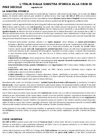L'Italia dall'età della Sinistra alla crisi di fine secolo