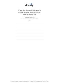 Esercitazione obbligatoria Codicologia. Analisi di un manoscritto 4/5, Esercizi di Storia Della Codificazione