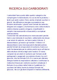 Ricerca sui Carboidrati