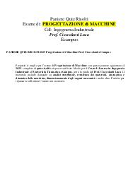PANIERE QUIZ RISOLTI 2025 Progettazione di Macchine Prof. Cioccolanti