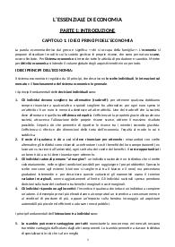 riassunto L'ESSENZIALE DI ECONOMIA di Mankiw