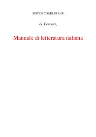 Manuale di letteratura italiana sintesi
