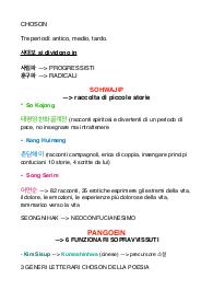 Punti principali Letteratura coreana 2