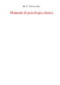 Manuale di Psicologia Clinica - Maria Cristina Verrocchio