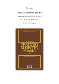 Riassunti completi del libro "Trattato di diritto privato" di R.Sacco e di G.De Nova - diretto da P.Rescigno