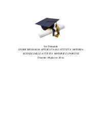 Paniere ENDOCRINOLOGIA APPLICATA ALL'ATTIVITA' MOTORIA università Ecampus