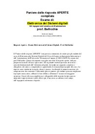 Risposte Aperte - Esame Elettronica dei Sistemi Digitali - Prof. Ballicchia