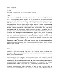 DIVINA COMMEDIA di D. Alighieri, INFERNO riassunto dei canti dal I al VIII