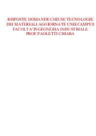 Risposte domande chiuse tecnologie dei materiali aggiornate 2023 uniecampus