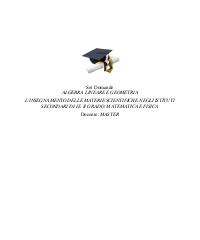 Paniere ALGEBRA E GEOMETRIA Ecampus