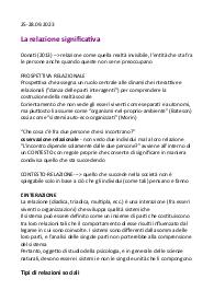 Appunti per Psicologia delle relazioni