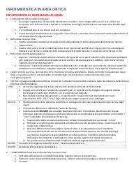 Esame Assistenza Infermieristica in Area Critica, modulo Assistenza infermieristica in area critica