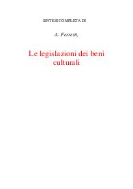 Le legislazioni dei beni culturali