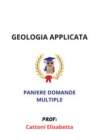 Paniere GEOLOGIA APPLICATA, Ecampus, Cattoni Elisabetta, 2025 - RISPOSTE MULTIPLE