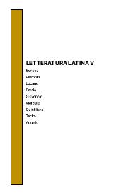 Letteratura latina, intero programma di quinta