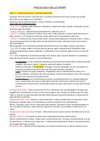 Psicologia dello Sport - appunti
