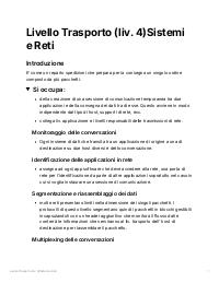 Il Livello Trasporto del modello ISO/OSI, Dispense di Sistemi di reti (Telecomunicazioni)