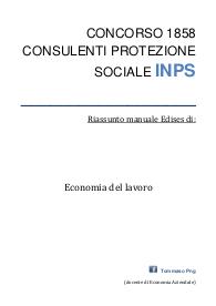 Concorso INPS - Economía del lavoro - riassunto Edises