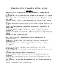 appunti audiolezioni - organizzazione di eventi e ufficio stampa