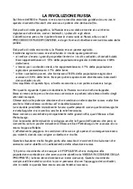 appunti di storia sulla Rivoluzione Russa