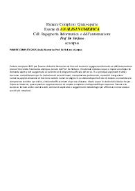 PANIERE COMPLETO 2025 Analisi Numerica Prof. De Stefano eCampus