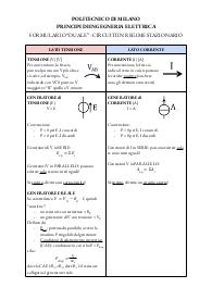 Formulario duale Principi di Ingegneria Elettrica