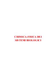 appunti di chimica fisica dei sistemi biologici
