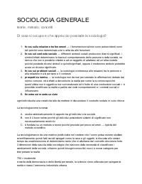 Appunti di sociologia generale completi