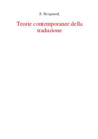 Teorie contemporanee della Traduzione - Siri Nergaard