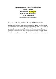 Paniere Zoologia Prof. Guidetti Scienze Biologiche UNIECAMPUS 2024