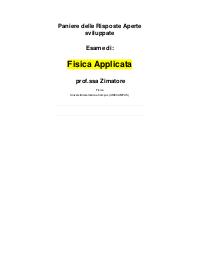 Fisica Applicata Cdl: Scienze Biologiche prof.ssa Zimatore paniere ecampus
