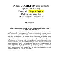 Paniere Completo: Quiz e Risposte Aperte (Traduzioni) per l'Esame di Lingua Inglese