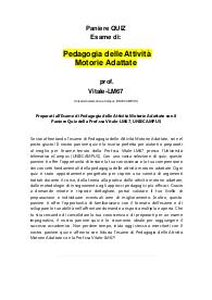 Preparati all'Esame di Pedagogia delle Attività Motorie Adattate con il Paniere Quiz della Prof Vitale-LM67