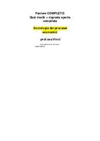 Sociologia dei processi economici prof Vinci - ecampus