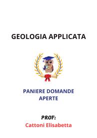 Paniere GEOLOGIA APPLICATA, Ecampus, Cattoni Elisabetta, 2025 - RISPOSTE APERTE