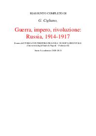 G. Cigliano, Guerra, impero, rivoluzione: Russia, 1914-1917. Parte II