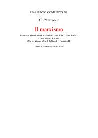 C. Pianciola, Il marxismo. Pensiero politico