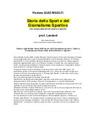 Paniere Quiz Risolti: Storia dello Sport e del Giornalismo Sportivo prof Landoni- UNIECAMPUS