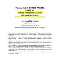 Diritto Processuale Civile prof Caporusso ecampus (risposte aperte) VERIFICATE