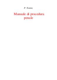 Manuale di Procedura Penale - Paolo Tonini
