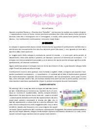 Appunti di Psicologia dello Sviluppo dell'infanzia, prof.ssa Taverna, UNIBZ
