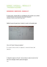 Risposte Eipass 7 Moduli- Modulo 7: Presentazione. Aggiornato e completo con Extra. In ordine
