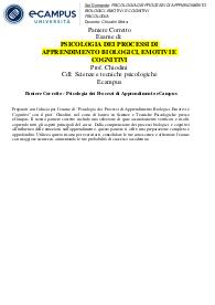 Paniere Corretto - Psicologia dei Processi di Apprendimento eCampus