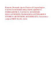 Risposte domande aperte lingua inglese aggiornate 2023 uniecampus