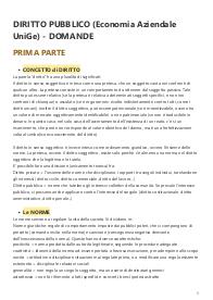 DIRITTO PUBBLICO, Giuffrida (primo anno Economia) - DOMANDE e RISPOSTE ESAME