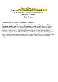 Paniere Psicologia Generale L-19 Prof.ssa Schiano Pegaso 2025