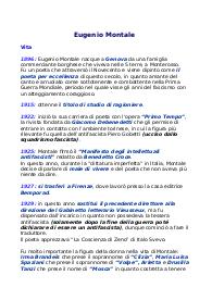 Eugenio Montale appunti letteratura