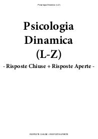 Psicologia Dinamica (L-Z) - Paniere eCampus