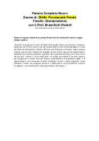Paniere Completo Diritto Processuale Penale Prof. Branciforti-Proietti eCampus UNIECAMPUS