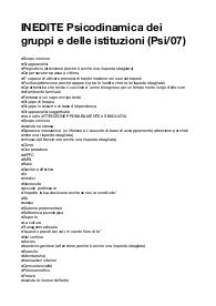Psicodinamica dei Gruppi e delle Istituzioni